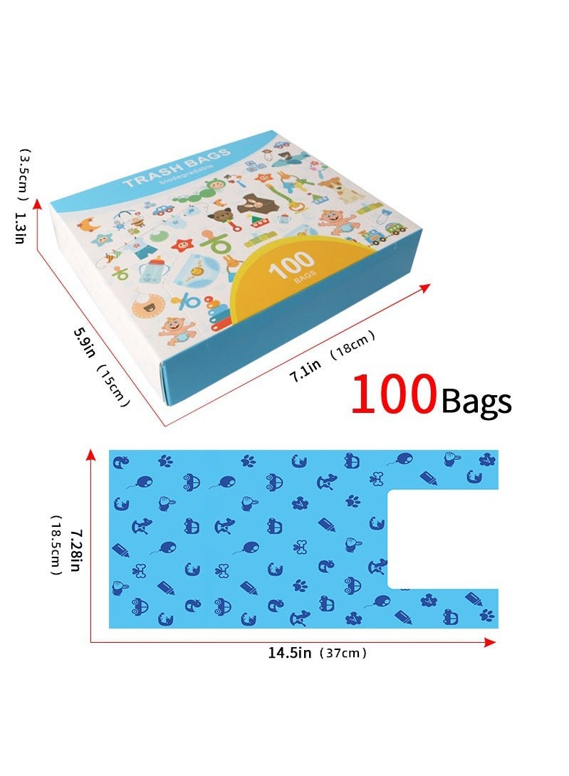 100-Piece Disposable Diaper Bags with Handle Easy-Tie, Safe and Odour Control Biodegradable Baby Nappy Sacks for Collecting Nappies and Garbage  - Image 5