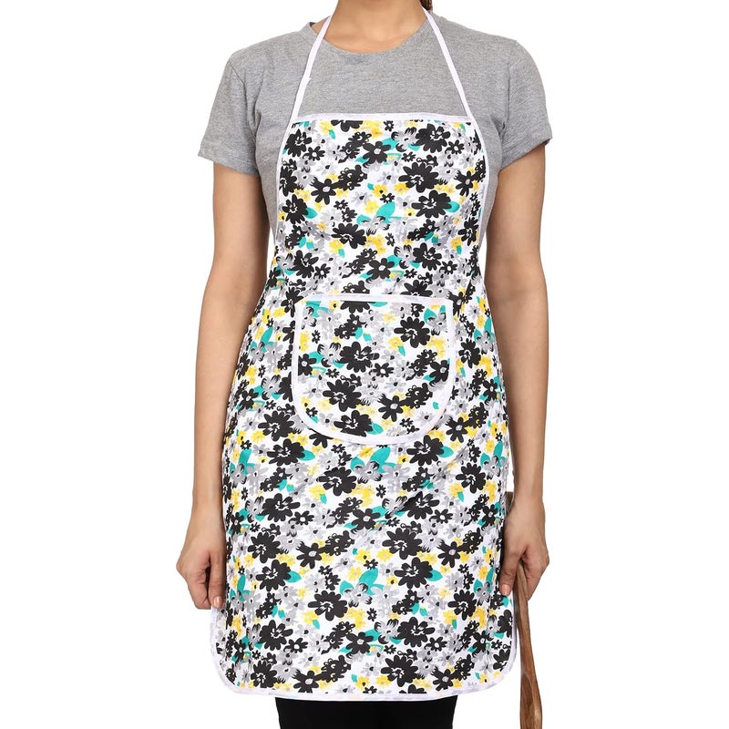 JMi Cotton Floral Print Fabric Waterproof Apron with Long Ties and Multipurpose Front Large Pocket For Cooking Dusting Home Kitchen Restaurant for Men & Women Unisex Apron. Pack of 2 (Multicolor) - Image 5
