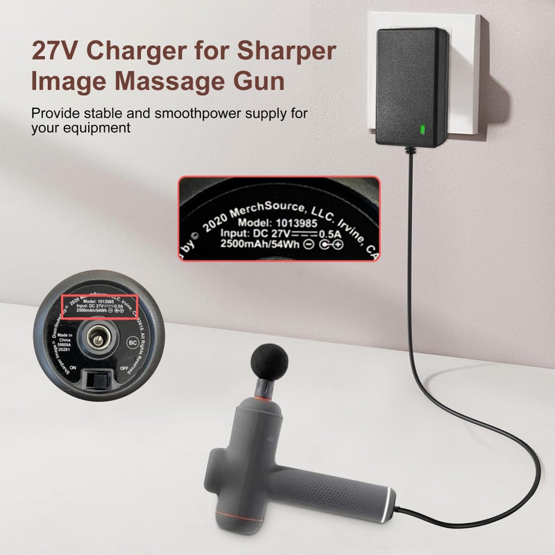 GnoTis UL Listed 27V Charger for Sharper Image Massage Gun Charger for Sharper Image Massager Power Cord 1011666 2437599 1013002 1012667 1013985 1013983 1014747(NOT 18V), Deep Tissue Massage Guns AC Adapter - Image 4