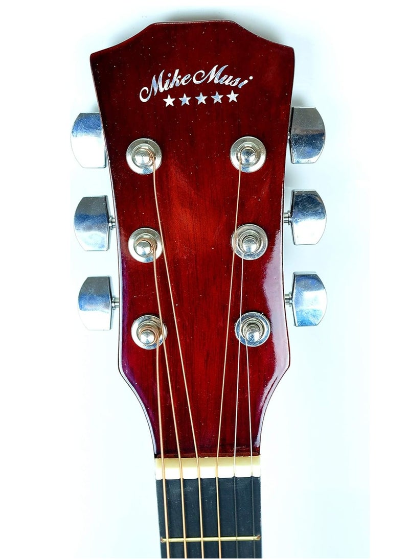 Mike Music 38 Inch Acoustic Guitar for Beginner Adult Teen, Full Size Guitar Acoustic 6-Strings Acoustic Guitar Set With Accessories Gig Bag, Picks, Right Hand, Glossy Natural  - Image 2