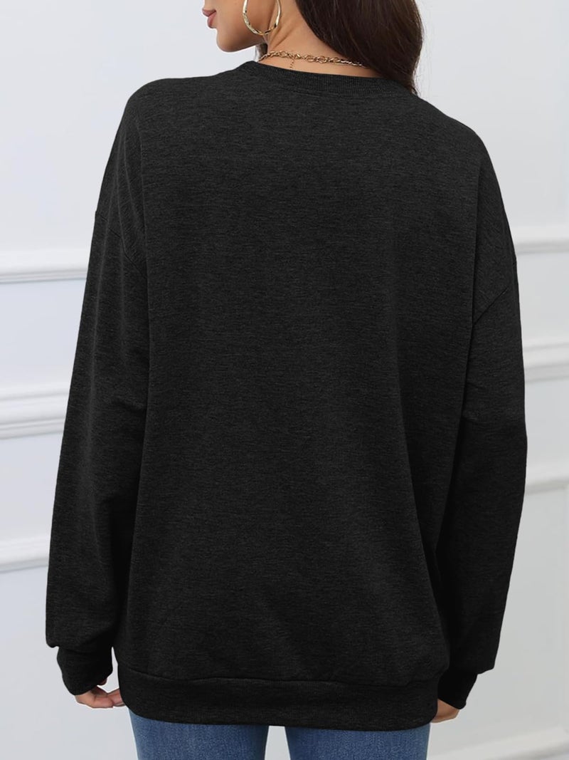 Langwyqu Women's Oversized Sweatshirt Boston Long Sleeve Casual Loose Pullover Tops - Image 3