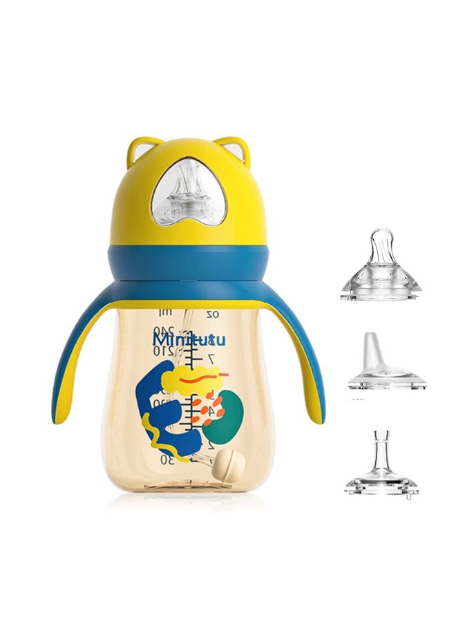 Minitutu Children's Straw Cups, Suitable for Outdoor or Indoor Schools, Free of Bisphenol A, Easy to Hold 240ml - Image 1