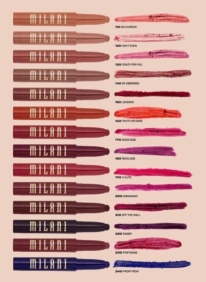 Milani Ludicrous Matte Lip Crayon Long Lasting Cream-to-Matte Lip Color, Matte Lip Color Stock With Glide-On Formula, Vegan & Cruelty-Free (210 Off the Wall) 1.4g