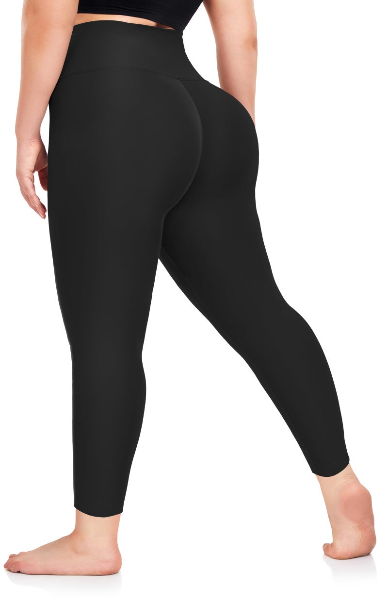 FULLSOFT Plus Size Leggings for Women- XL-4XL High Waist Tummy Control Stretchy Workout Plus Yoga Pantss(Black/XX-Large) - Image 1