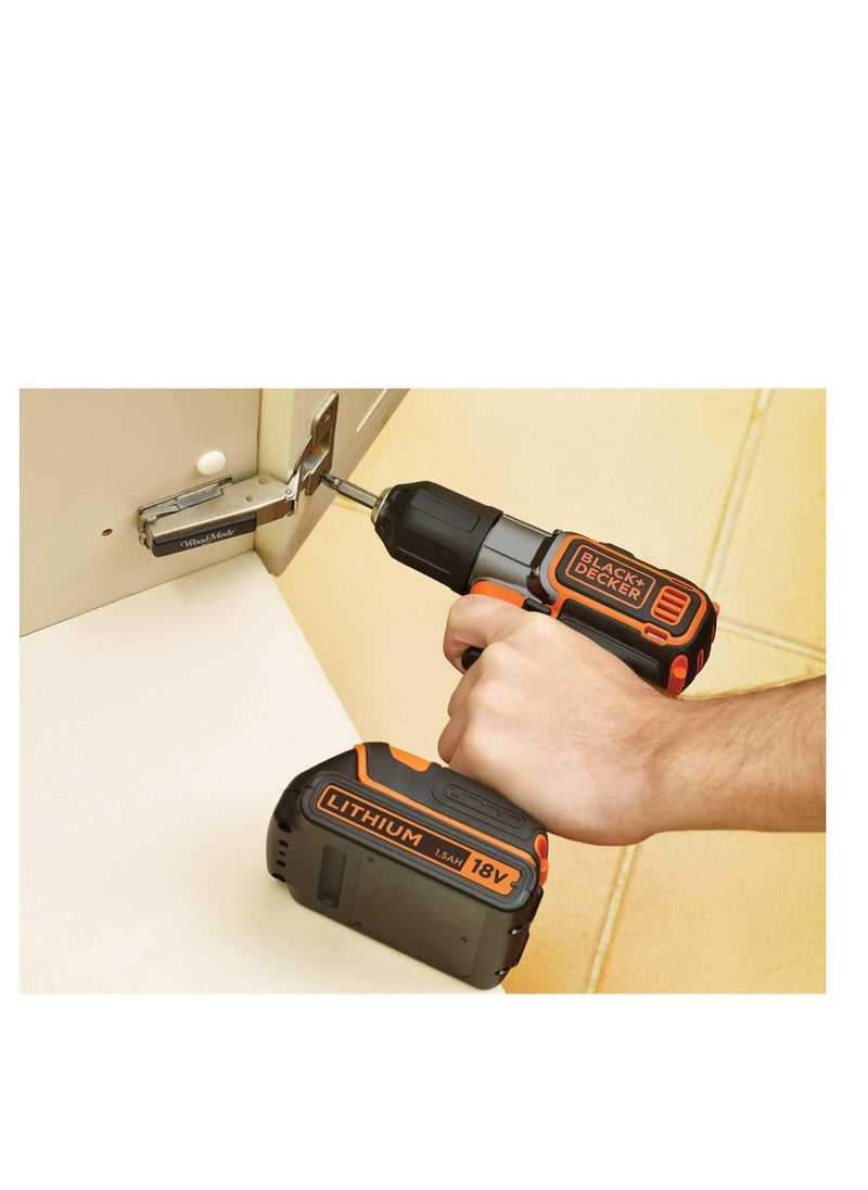 BLACK+DECKER - Black & Decker ASD18KB - Cordless Combi Drills Lithium-Ion (Li-Ion), 18 V, Orange - Image 1