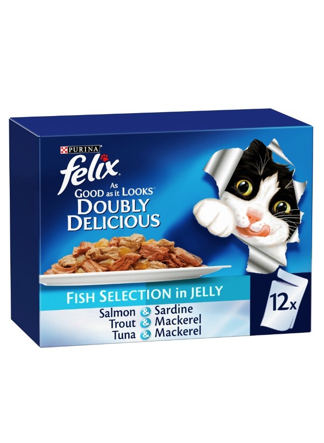 Purina Felix Adult As Good as it Looks Fish Selection in Jelly Wet Cat Food 85g  - Image 1