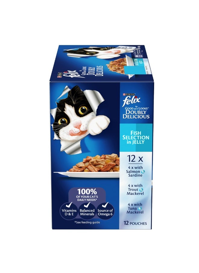 Purina Felix Adult As Good as it Looks Fish Selection in Jelly Wet Cat Food 85g  - Image 3