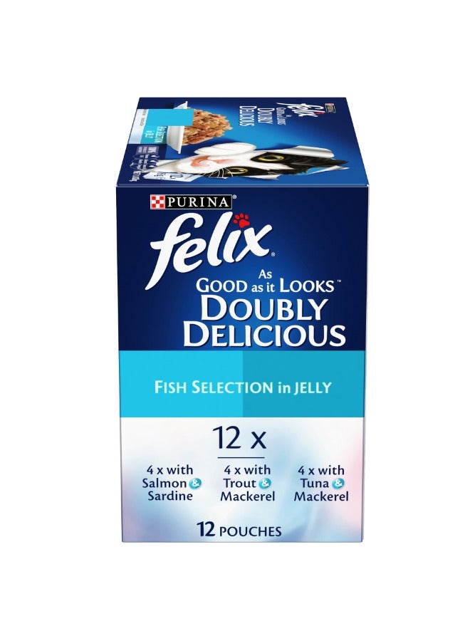 Purina Felix Adult As Good as it Looks Fish Selection in Jelly Wet Cat Food 85g  - Image 4