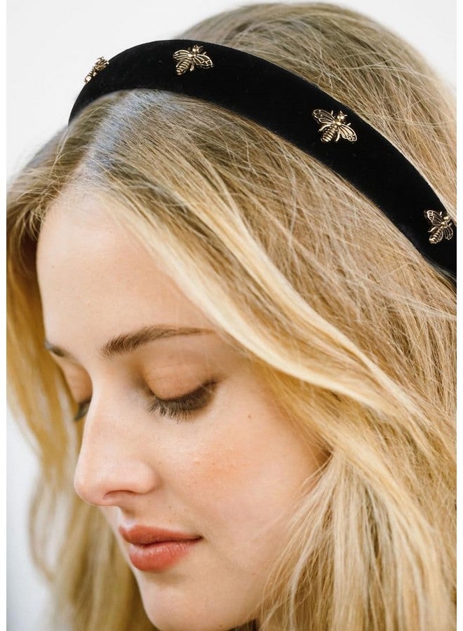 TERSE Black Velvet Headband For Women White Pearl Head Band Cute Designer Headband Fashion Hair Accessories Vintage Women Holiday Headbands Elastic Hair Bands For Women'S Hair - Image 3