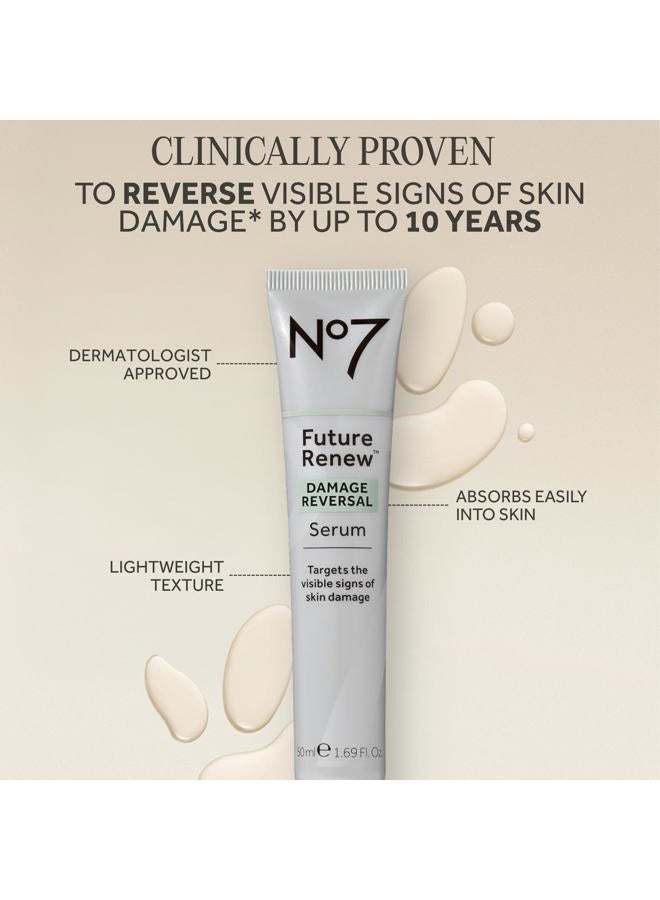 No7 Future Renew Damage Reversal Face Serum - Fast-Absorbing Peptide Serum to Help Visibly Reduce Fine Lines & Wrinkles - Enriched with Hyaluronic Acid & Niacinamide to Combat Dryness (1.69 Fl Oz) - Image 4