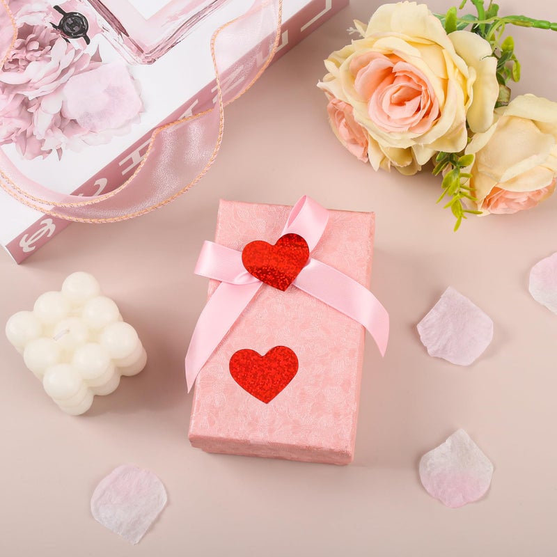 PureGuard Heart Stickers, PureGuard 240 PCS Valentine Red Heart Shaped Stickers 1.5 Inch Glitter Large Red Heart Stickers Bulk Self Adhesive Love Stickers for Envelopes Scrapbook Crafts Card - Image 2