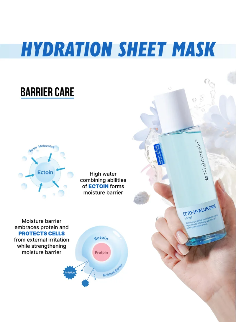 nightingale Korean ECTO Hyaluronic Toner 200ml - Moisturizing & Brightening Treatment with Alantoin & CECA