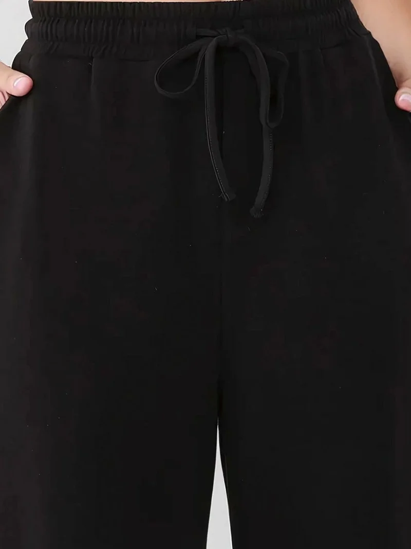 زوبعة بنطلون رياضي واسع الساق بخصر مطاطي