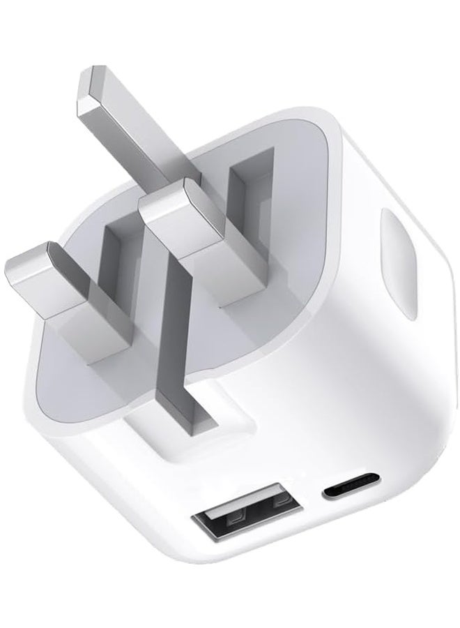 VEN-DENS Triple Plug Power Adapter ， Fast Charging USB C Plug for 35W Fast Charging 3 Pin UK, Foldable, Travel, Super Fast Charger, iPhone , 15, 14, 13, 12, 11 Pro Max, XS, XR, 8, SE, iPad, Samsung, Google Pixel, Multi-Device - Image 2