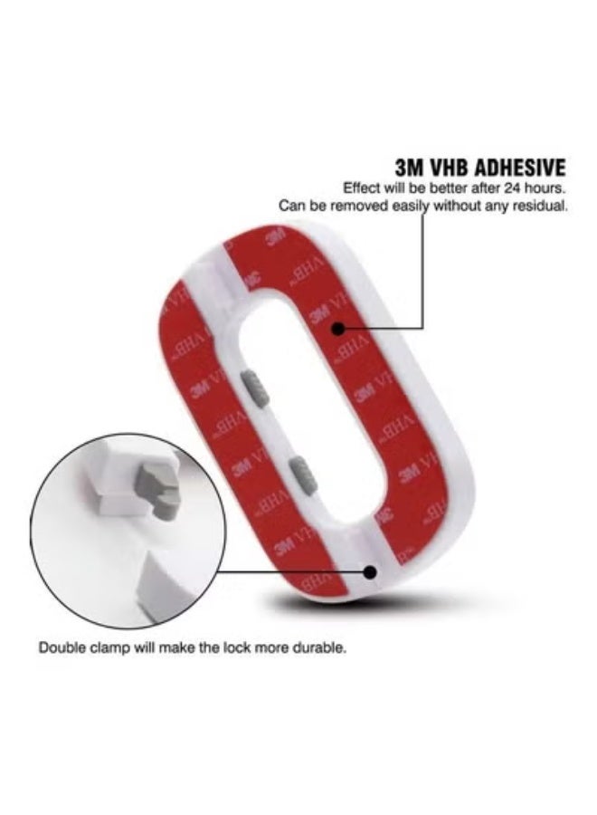 Fridge Locks for Children Refrigerator Lock Child Safety Refrigerator Lock Multi-Function Lock Catch with 3M Adhesive, Used for Cupboard Door Drawer Closet White - Image 4