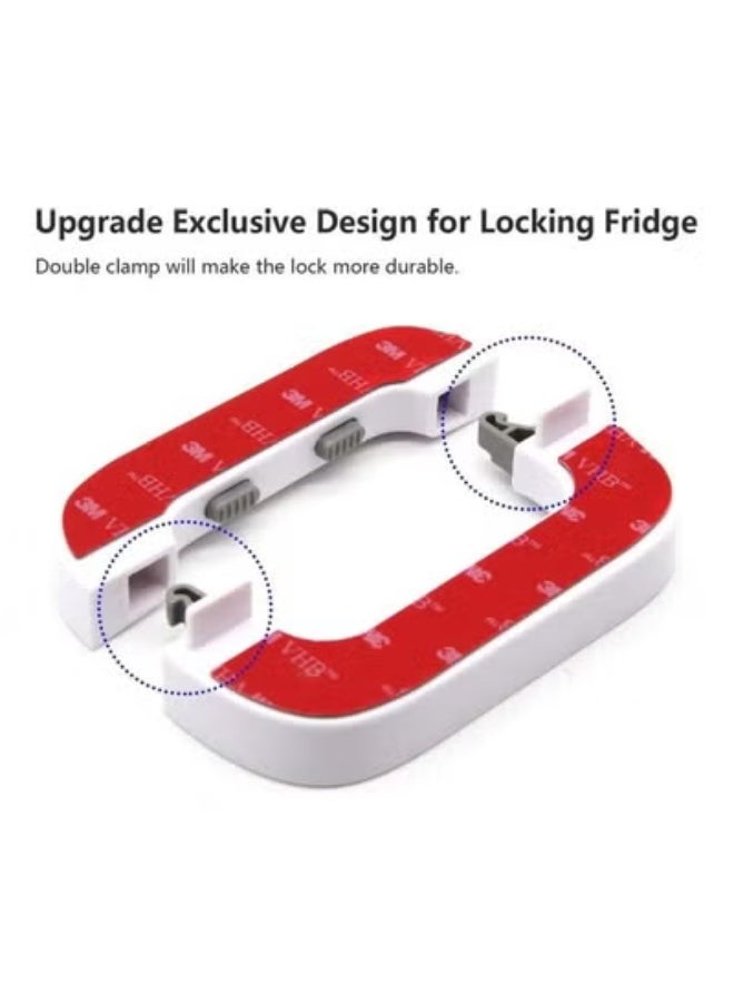 Fridge Locks for Children Refrigerator Lock Child Safety Refrigerator Lock Multi-Function Lock Catch with 3M Adhesive, Used for Cupboard Door Drawer Closet White - Image 5