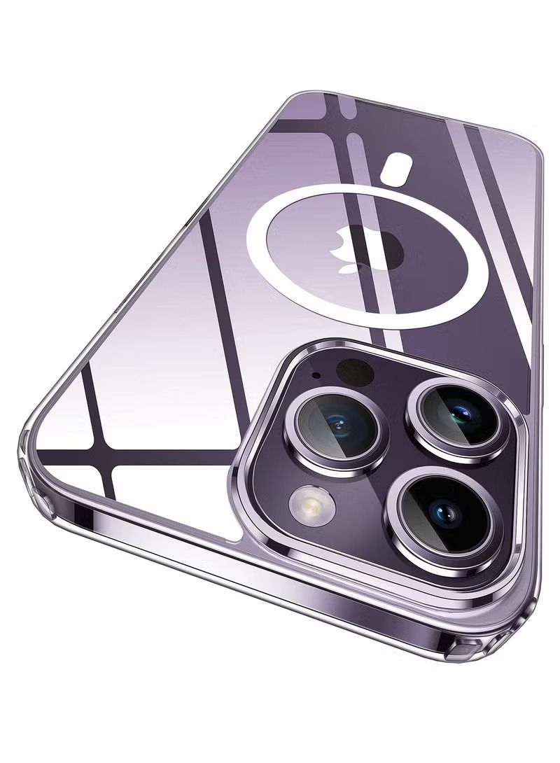 Zaboon iPhone 14 Pro Max Case Magsafe with Built in Magnets Crystal Clear Yellow Resistant Anti Scratch Protective Cover - Image 1