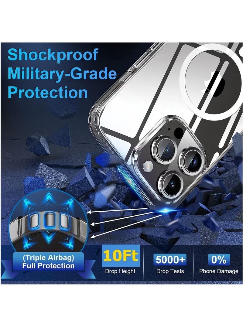 Zaboon iPhone 14 Pro Max Case Magsafe with Built in Magnets Crystal Clear Yellow Resistant Anti Scratch Protective Cover - Image 2