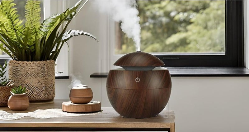 LEKORED Wood Cool Mist Ultrasonic Humidifier for Room Moisture Aroma Diffuser for Home Essential Oil Diffuser with Colorful Light Auto ShutOff Home Office car Multicolor 130 ml - Image 4