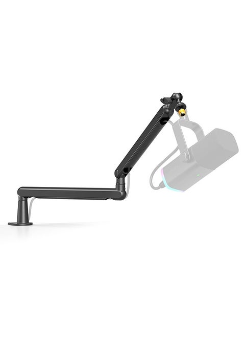 Microphone Boom Arm, Low Profile Adjustable Stick Microphone Arm Stand with Desk Mount Clamp, Screw Adapter, for Podcast Streaming Gaming Studio, black