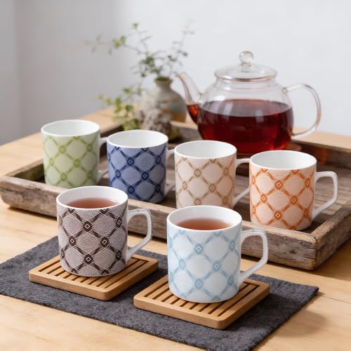 UPC U.P.C. Ceramic Tea Cups Set of 6| Microwave & Dishwasher Safe Cup Set of 6 for Tea & Coffee | Premium Coffee Mugs Set of 6 | Stylish Cups & Mugs for Home & Office with Bone-Ash Free-150ml. - Image 1