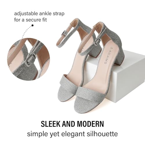 J. Adams J.Adams Daisy Heeled Sandals for Women – Wide Ankle Strap Low 2 Inch Kitten Short Block Heel, Open Toe Dress Shoes – Chunky Heels for Bridal, Wedding, Parties – Dressy Platform Sandals, Women's Shoes - Image 5