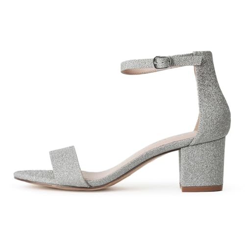 J. Adams J.Adams Daisy Heeled Sandals for Women – Wide Ankle Strap Low 2 Inch Kitten Short Block Heel, Open Toe Dress Shoes – Chunky Heels for Bridal, Wedding, Parties – Dressy Platform Sandals, Women's Shoes - Image 2