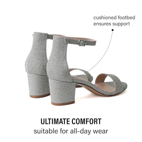 J. Adams J.Adams Daisy Heeled Sandals for Women – Wide Ankle Strap Low 2 Inch Kitten Short Block Heel, Open Toe Dress Shoes – Chunky Heels for Bridal, Wedding, Parties – Dressy Platform Sandals, Women's Shoes - Image 4