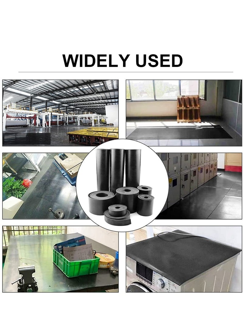 SYOSI - Rubber Sheet Neoprene Rubber Strips, Solid Rubber Rolls for DIY Gaskets, Crafts, Pads, Flooring Protection, Supports, Leveling, Anti-Vibration, Anti-Slip, Easy to Cut - Image 1