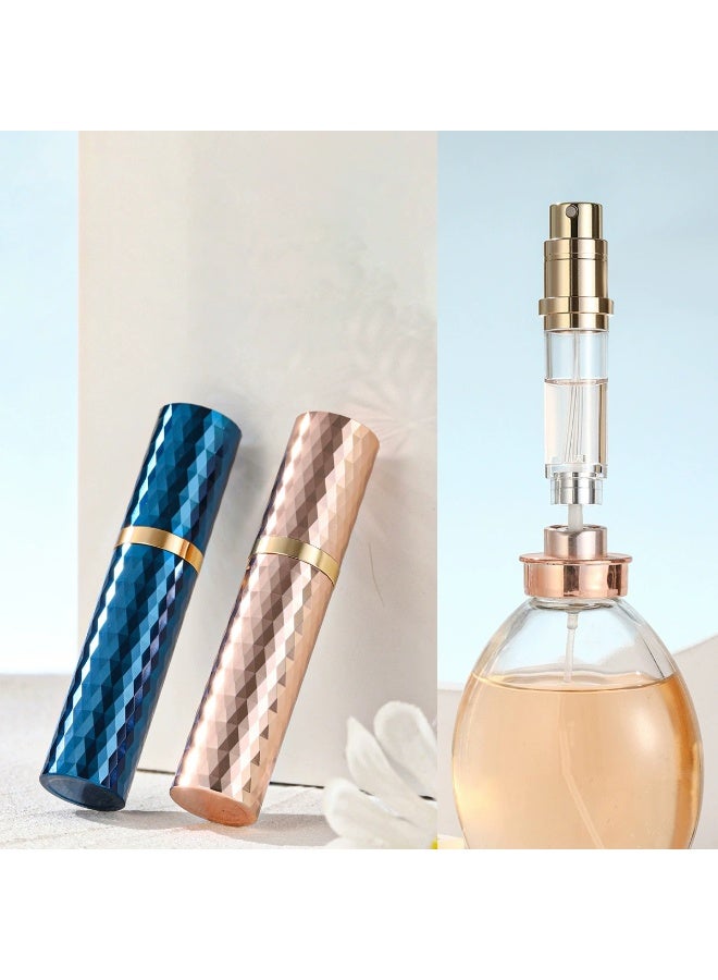 Diamond-Cut Refillable Perfume Atomizer | Bottom-Filling Self-Pump Spray Bottle for Travel，Perfumetravel refillable for Women Men Small Mister Spray Bottle, for Traveland Outgoing - Image 4