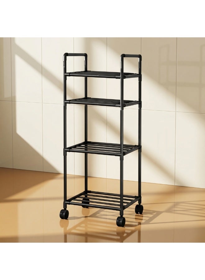 CKIKH Four-tier kitchen storage rack, movable multi-functional shelf, sturdy kitchen storage rack, detachable freestanding shelf, suitable for kitchens, bedrooms, laundry rooms, closets, and pantry. - Image 2