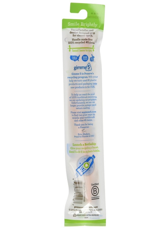 Preserve Adult Medium Toothbrush with Mailer Assorted Colors, 6 Count - Image 2