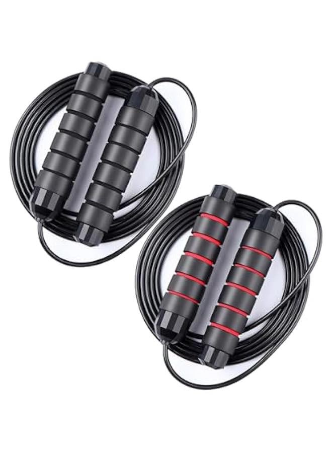 HOOKOR 2Pack Jump Ropes for Fitness for Women Men and Kids,Speed Jumping Rope for Workout with Ball Bearings for Exercise&Slim Body at Home School Gym - Image 1