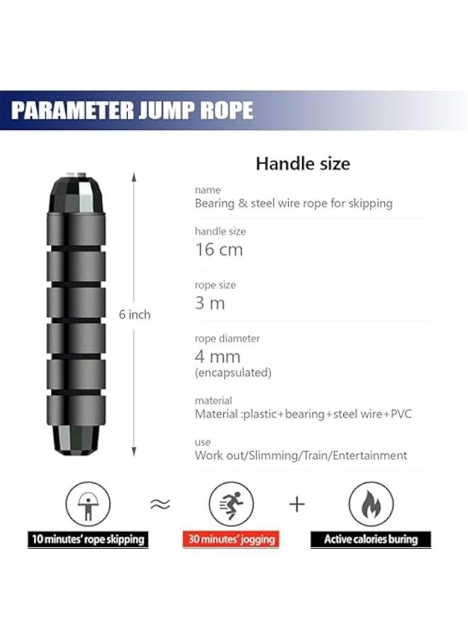 HOOKOR 2Pack Jump Ropes for Fitness for Women Men and Kids,Speed Jumping Rope for Workout with Ball Bearings for Exercise&Slim Body at Home School Gym - Image 3