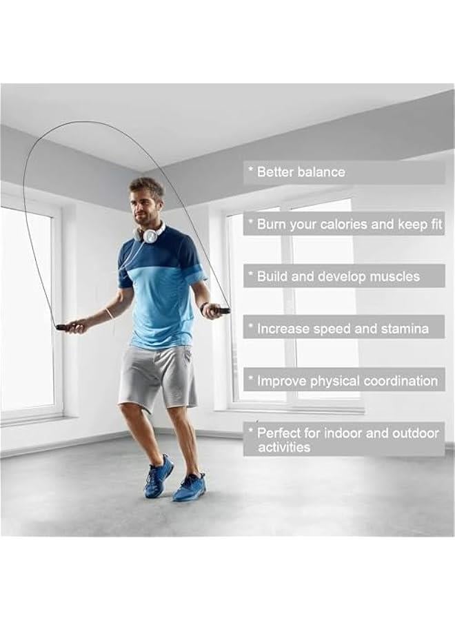 HOOKOR 2Pack Jump Ropes for Fitness for Women Men and Kids,Speed Jumping Rope for Workout with Ball Bearings for Exercise&Slim Body at Home School Gym - Image 5