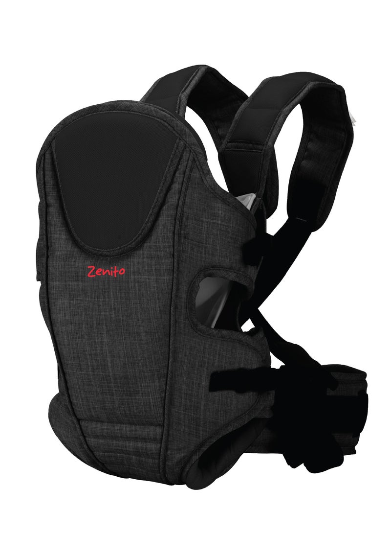 Zenito Infant Carrier - 3-18 months -Ergonomic 3-in-1 Baby Travel Carrier - Adjustable & Removable headrest - Black - Image 1