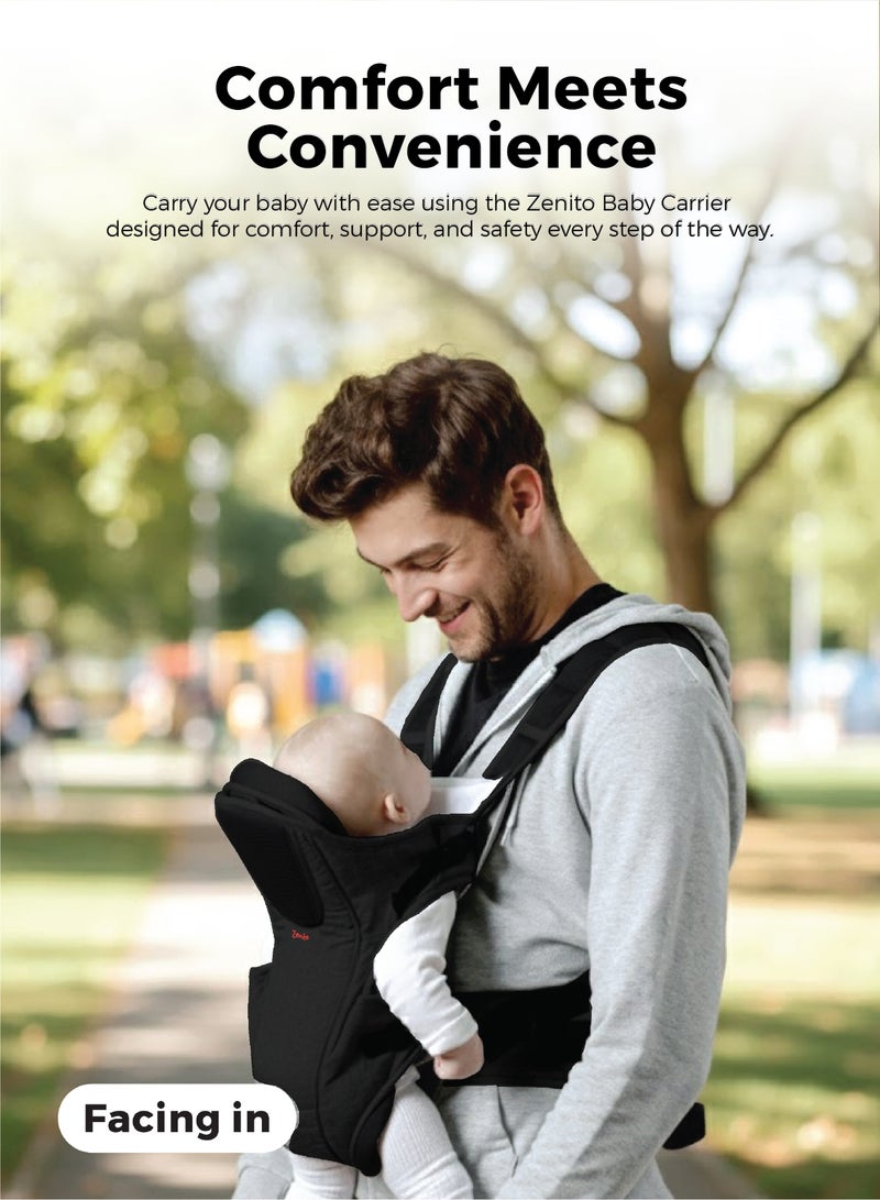 Zenito Infant Carrier - 3-18 months -Ergonomic 3-in-1 Baby Travel Carrier - Adjustable & Removable headrest - Black - Image 5