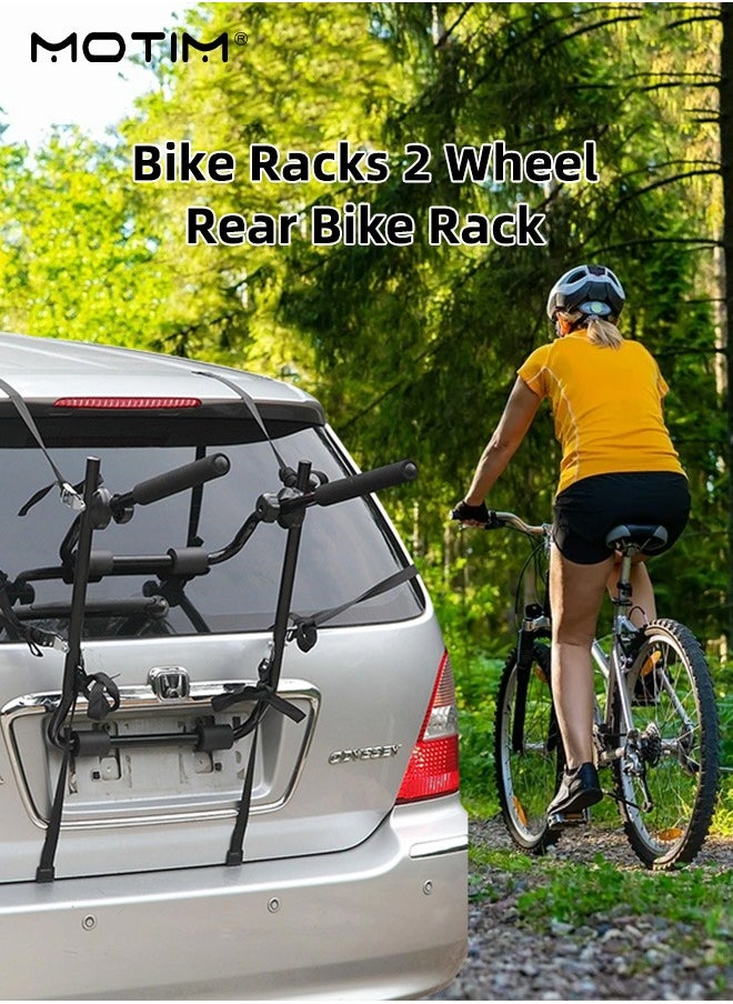 Trunk Mounted Bike Rack, Bike Rear Trunk Car Boot Mount Rack 3 Bicycle Cycle Carrier, Car Foldable Ultra Compact Universal Fitting Saloon Hatchback Estate, Rail Hitch Mount Rack for Cars Trunk