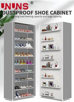 UNUNS Shoe Rack Cabinet,10 Tiers Shoe Rack Storage Box For 27 Pairs,Foldable Shoes Organizer Cover,Shoe Cover Rack,Portable Shoe Storage Cabinet 58X158 Cm  - Image 2