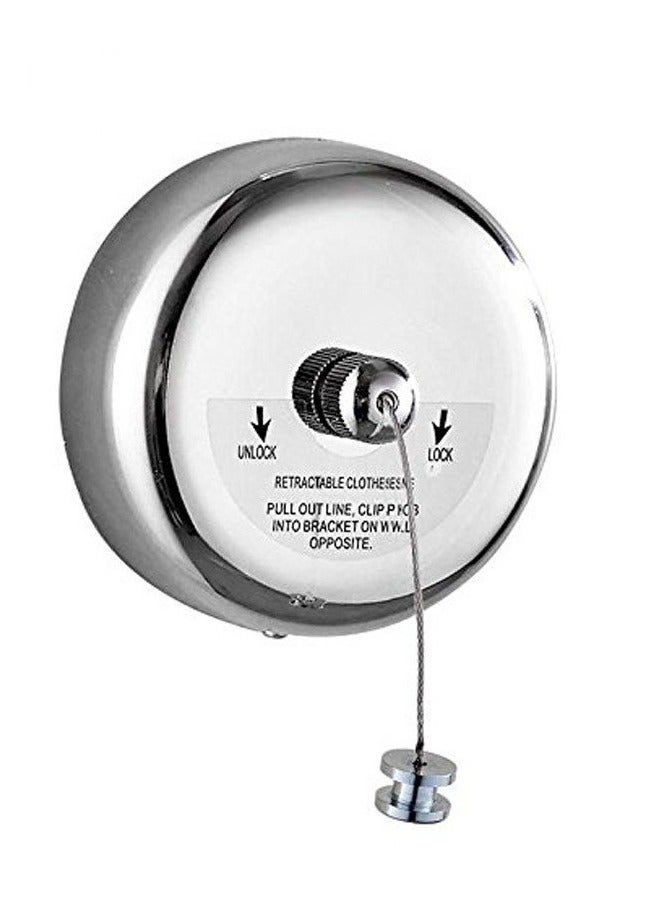 Alexvyan 3M Stainless Steel Retractable Cloth Line Adjustable Lockable Hanging Washing Line- Max Length 9 Feet Nylon Thread-Polished Chrome Finish, Round Style - Image 3