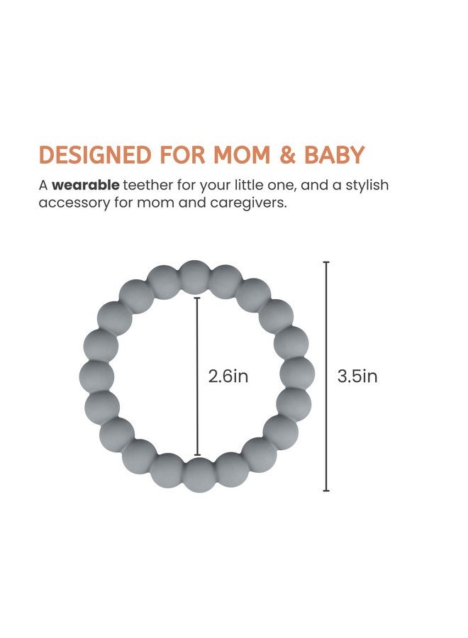 Nearbyme Baby Teether Rings, Food Grade Silicone Teether Bracelets for 3m+ Babies to Self-Soothe - Includes 4 Neutral Baby Rings - Image 3