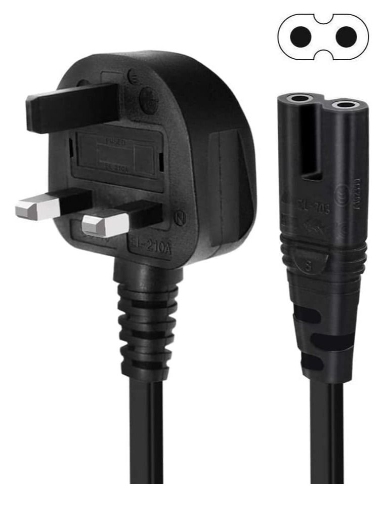 2Pcs 1.5Meter) Power Cable 3 Pin IEC C7 UK Mains Plug to Figure 8 Connector Socket Power Cord Leads For Samsung LG TCL Sony TV PS5 PS4 PS3 PC Monitors Computer Printer Camera Home Audio - Image 2