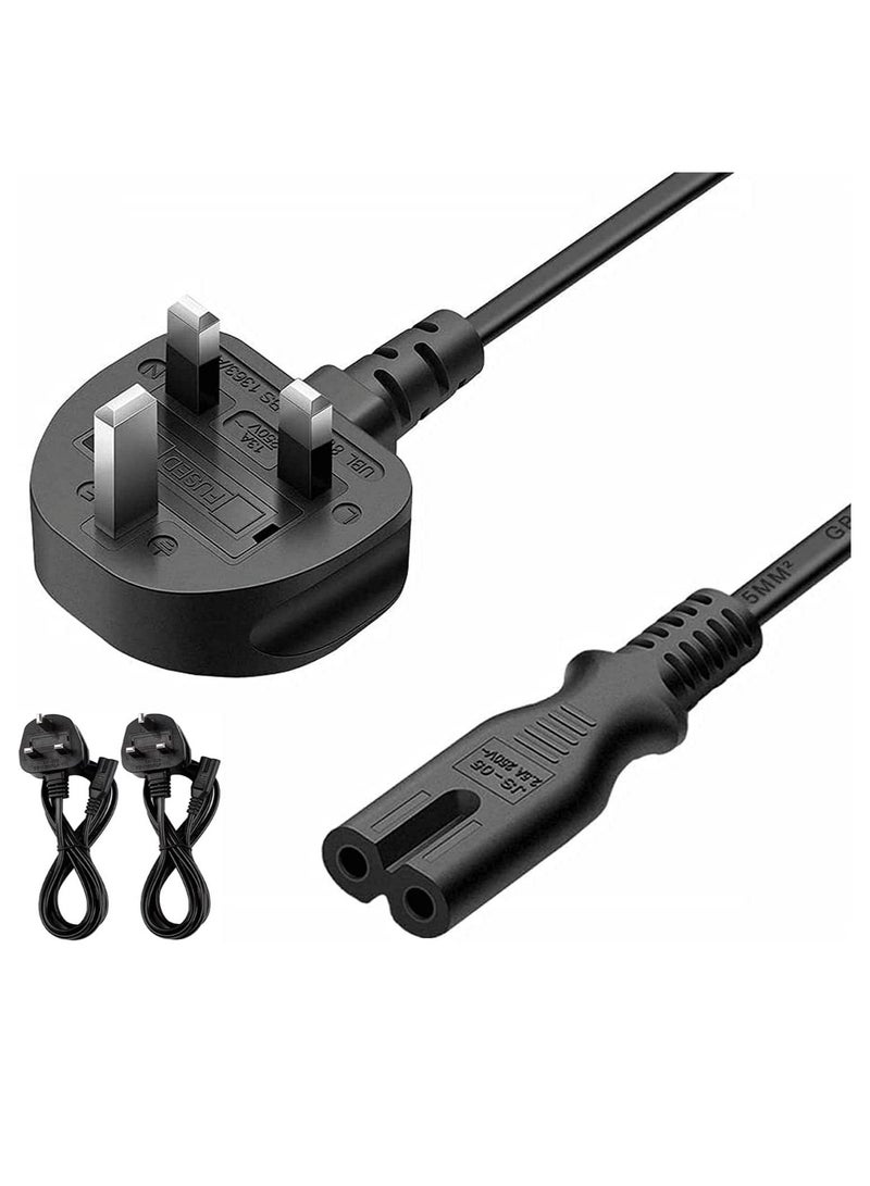 2Pcs 1.5Meter) Power Cable 3 Pin IEC C7 UK Mains Plug to Figure 8 Connector Socket Power Cord Leads For Samsung LG TCL Sony TV PS5 PS4 PS3 PC Monitors Computer Printer Camera Home Audio - Image 3