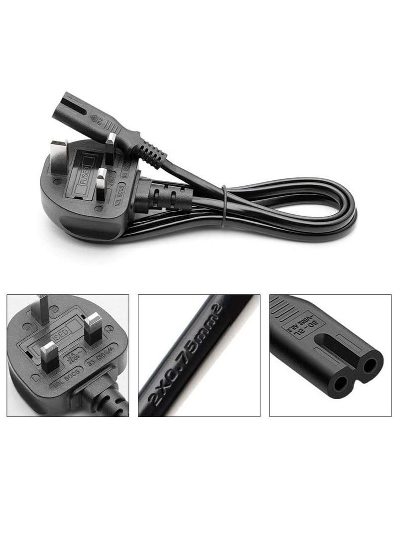2Pcs 1.5Meter) Power Cable 3 Pin IEC C7 UK Mains Plug to Figure 8 Connector Socket Power Cord Leads For Samsung LG TCL Sony TV PS5 PS4 PS3 PC Monitors Computer Printer Camera Home Audio - Image 4