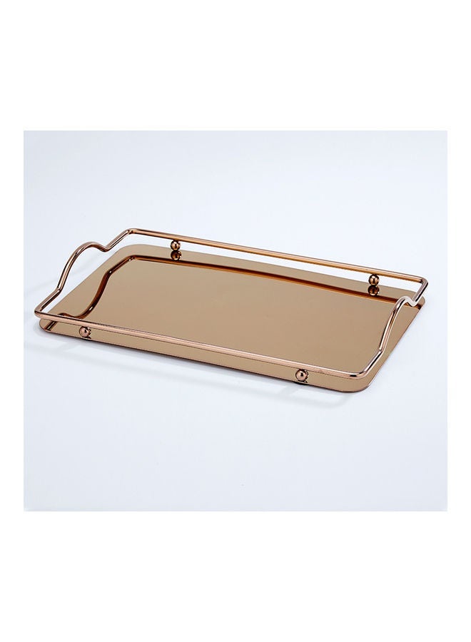 Loquat Stainless Steel Rectangle Dim Sum Tray Rose Gold 34.5 x 21cm - Image 1