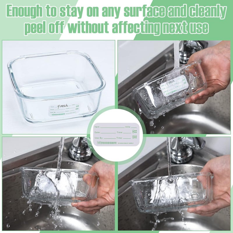 Outus 3000 قطعة ملصقات الطعام للحاويات 1 × 2 بوصة ملصقات تاريخ انتهاء الصلاحية مقاومة للماء تحضير الوجبات ملصقات تخزين الطعام القابلة للذوبان شريط الفريزر سهل الكتابة للاستخدام المنزلي والمطاعم - Image 3