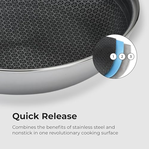 Black Cube Frieling Quick Release Nonstick Sauté Pan with Lid - 11-Inch/4.5 Quart Induction Cookware - Deep Frying Pan/Skillet for Kitchen - Hybrid Cookware - Deep Skillet Nonstick with Lid - Image 2