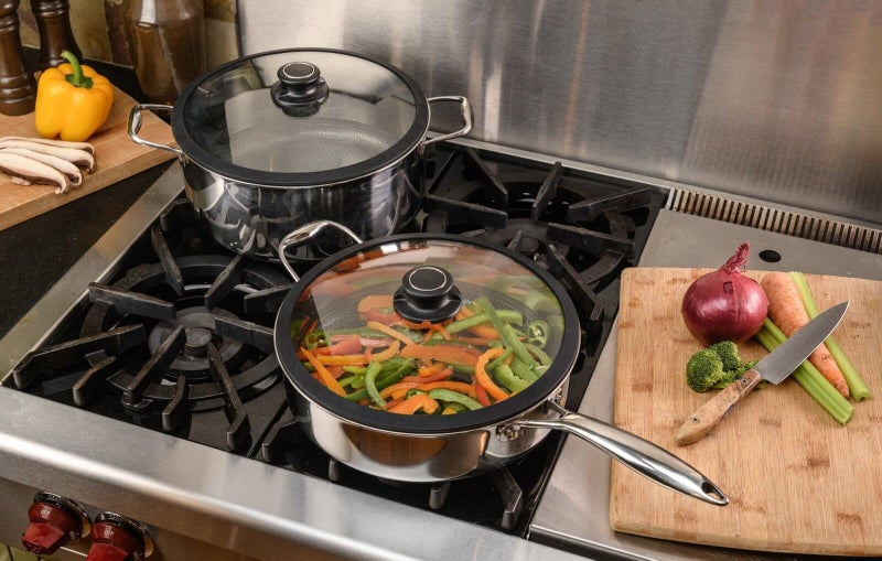 Black Cube Frieling Quick Release Nonstick Sauté Pan with Lid - 11-Inch/4.5 Quart Induction Cookware - Deep Frying Pan/Skillet for Kitchen - Hybrid Cookware - Deep Skillet Nonstick with Lid - Image 5