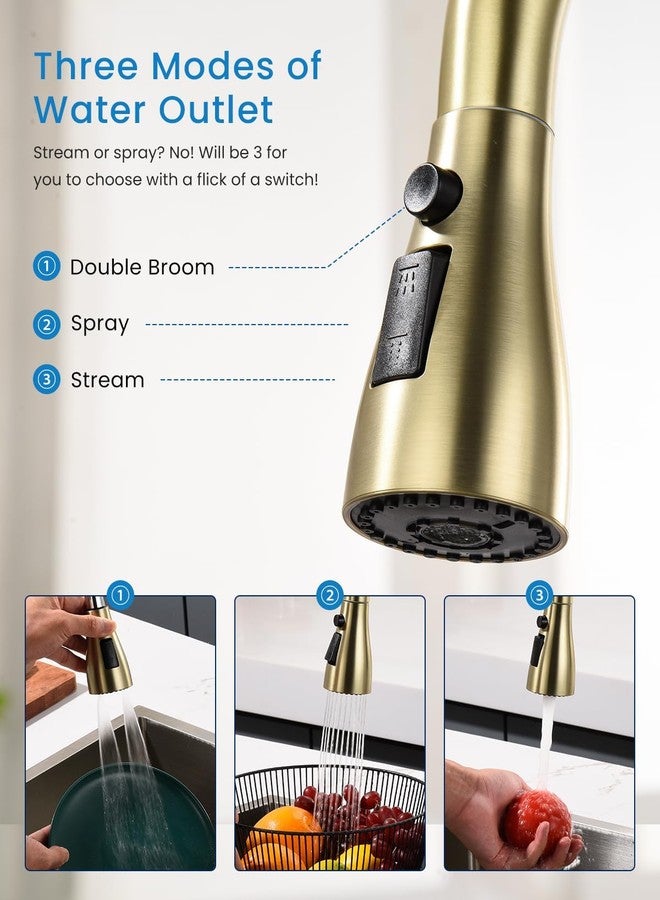APPASO Touchless Gold Kitchen Sink Faucet with Pull Out Sprayer and Soap Dispenser, Touchless Brushed Gold Kitchen Tap, Single Handle Kitchen Taps with - Image 3