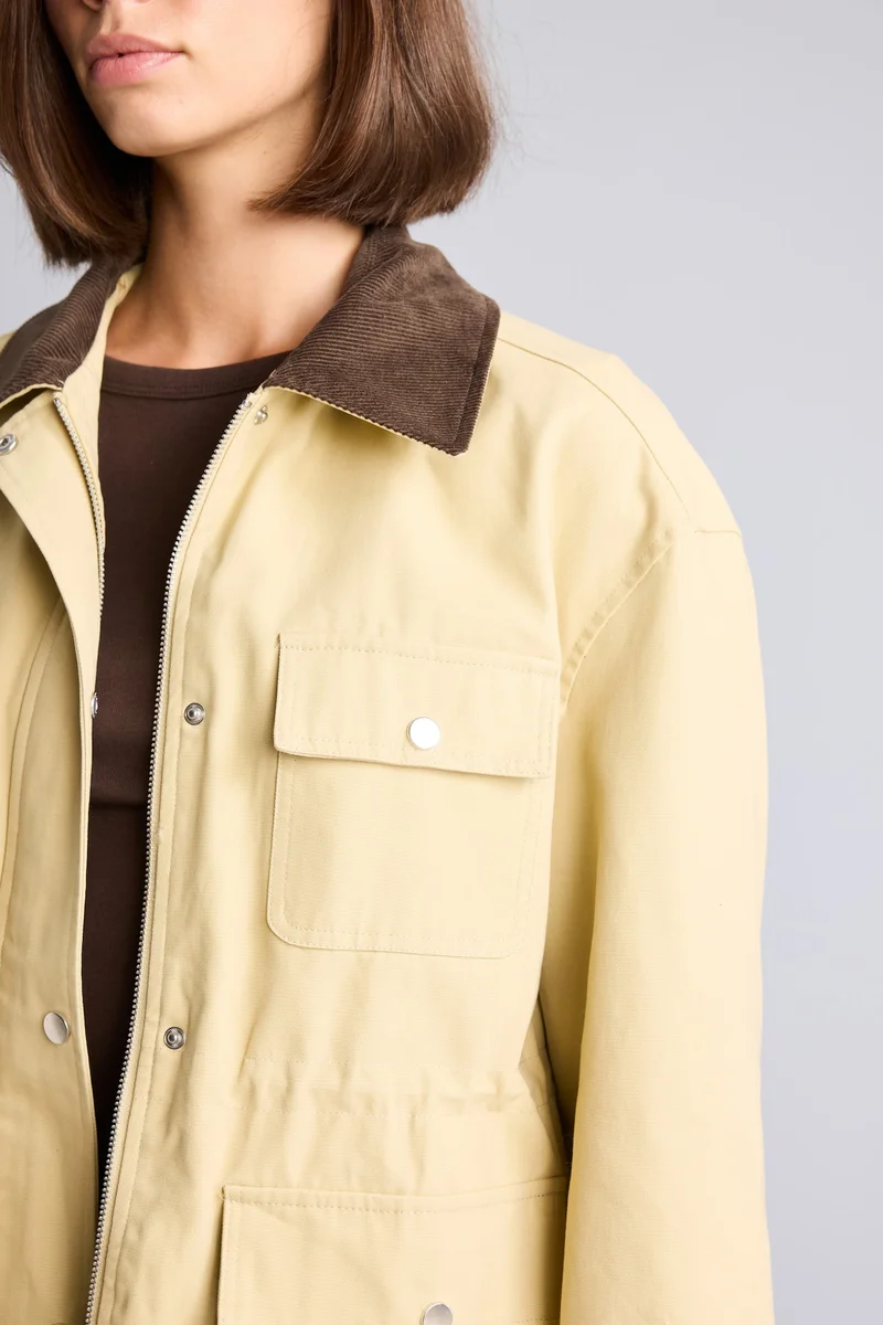 Defacto  100% Cotton Regular Fit Shirt Collar Jacket for Women | Best Price UAE